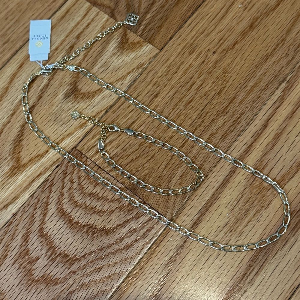 Kendra Scott Merrick Gold Chain Necklace and Bracelet Set